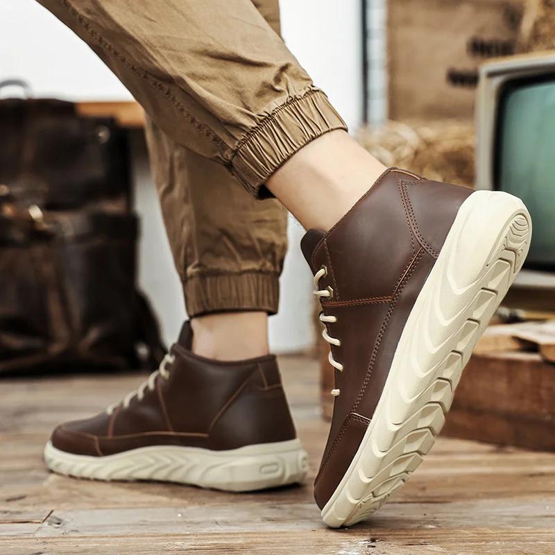 Boots Motorcycle Men's Ankle Boots 2025 Spring and Autumn Classic Casual Shoes Barefoot Designer Shoes 2025 Hiking Shoes