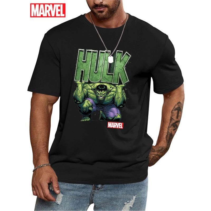 Superheld Hulk Cartoon Aufdruck T-Shirt Marvel Sommer Herren und Damen Übergröße Trendiges Lockeres Lässiges Kurzarm Top