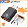 Xiaomi 10A OTG USB 3.0 To Type C Adapter USB Female To Type C Male Fast Charging Adadpter OTG USB C For Xiaomi Samsung Laptop PC
