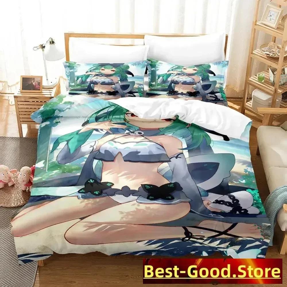 Vtuber Hololive Uruha Rushia Bedding Set Single Twin Full Queen King Size Bed Set Adult Kid Bedroom Duvetcover Sets Anime
