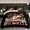 3Pcs Cowgirl Wild West Bedding Duvet Cover Set Wild West Bedding Quilt Set Bohemian Themed Bed Quilt Set Vintage Cowgirl