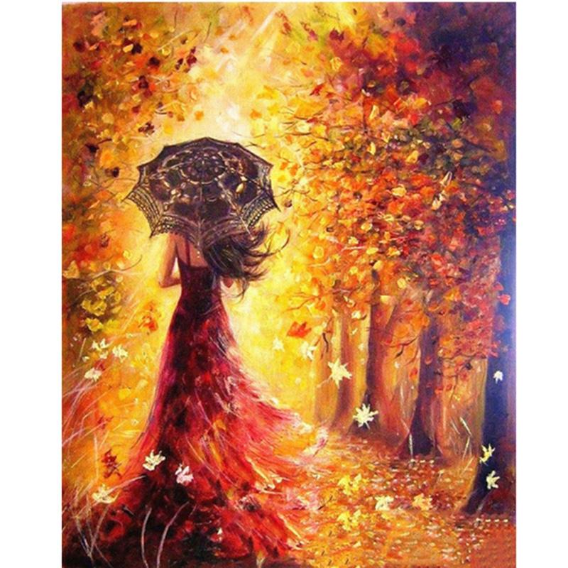 5D DIY Diamond Painting Autumn Forest Diamond Embroidery Cross Stitch Kit Full Rhinestone Mosaic Home Decor