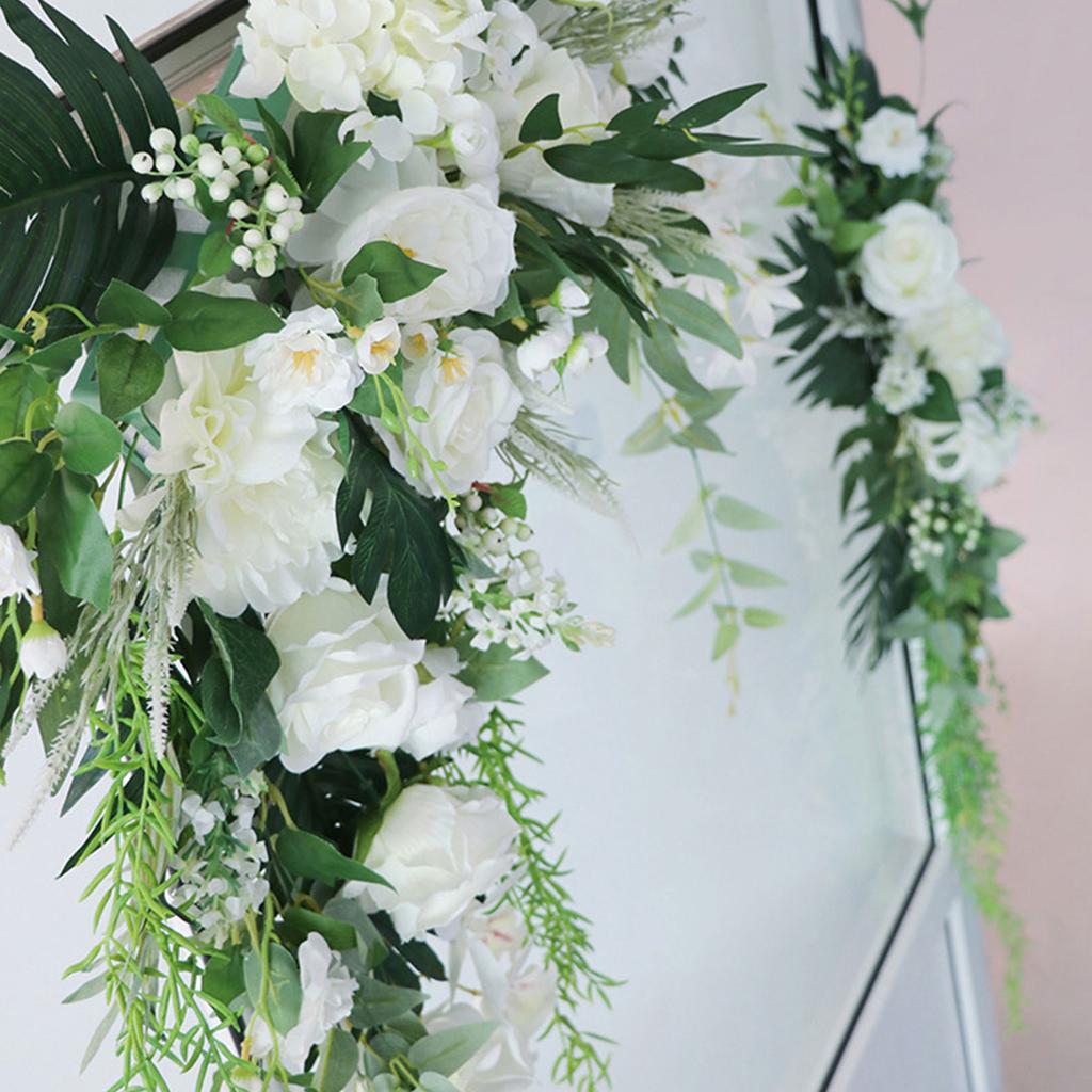 2PCS Wedding Arch Artificial Flowers Hanging Faux Flower Swag Set for Wedding Welcome Signs Reception Ceremony