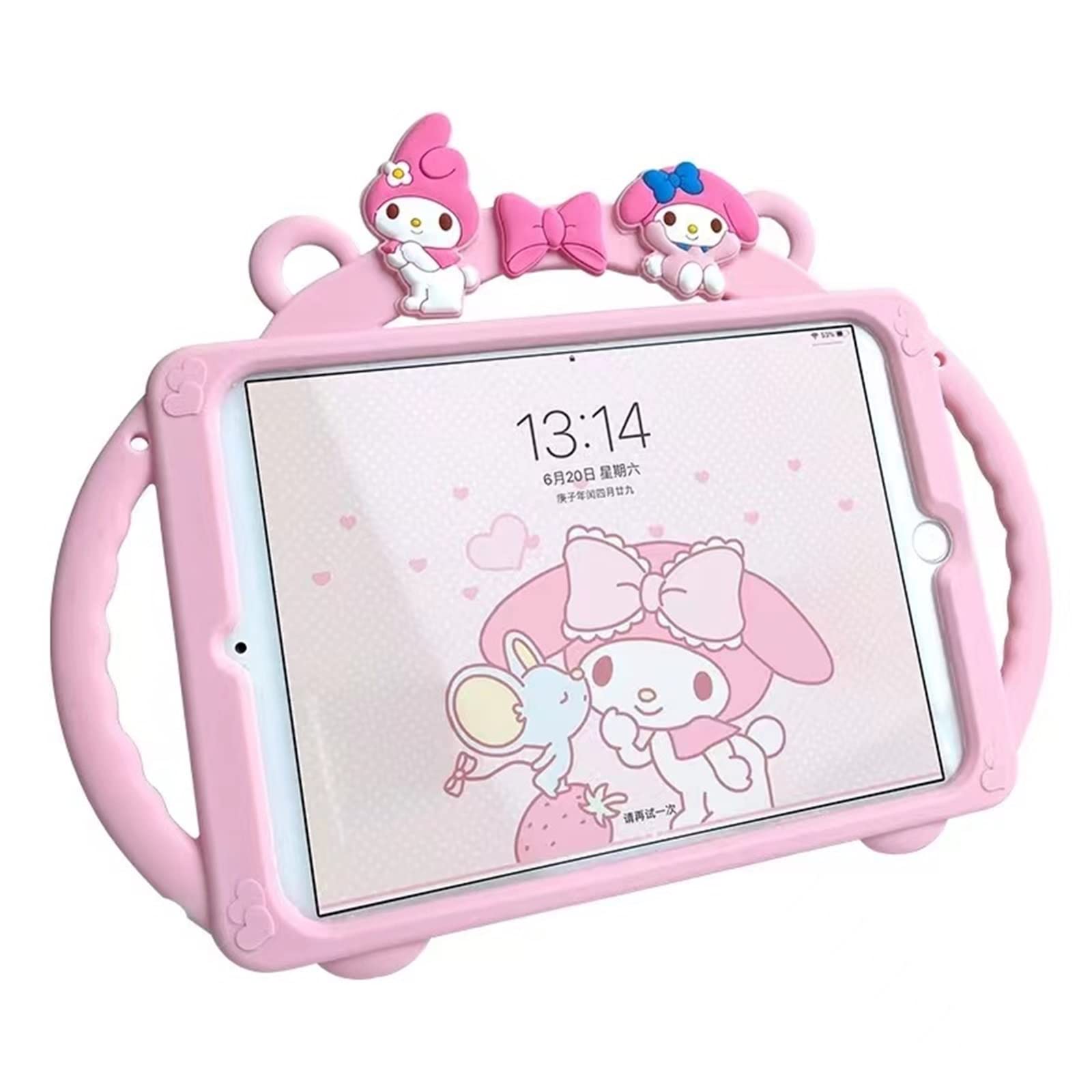 

My Melody iPad Case for iPad 7th Silicone Tablet Case with Stand Popular My iPad 2019 10.2 (9th, 8th, 2019, Generation) - Handles, Cute, Lightweight,