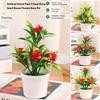 New 6 Colors Artificial Potted Plant 12*17cm Plastic 5 Head Roses Office Table Decor Fake Plants Wedding Home Hotel Decor