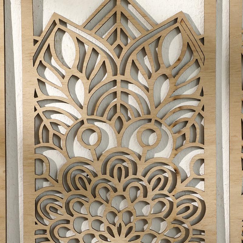 Minimalistischer Hänge-Wandschmuck aus Holz mit Blattausschnitt - Lasergeschnitzte Naturholzkunst für Wohnzimmer, Schlafzimmer und Esszimmerdekoration