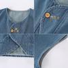 Montagut Girls' Japanese Forest Style Denim Vest Two-Piece Set