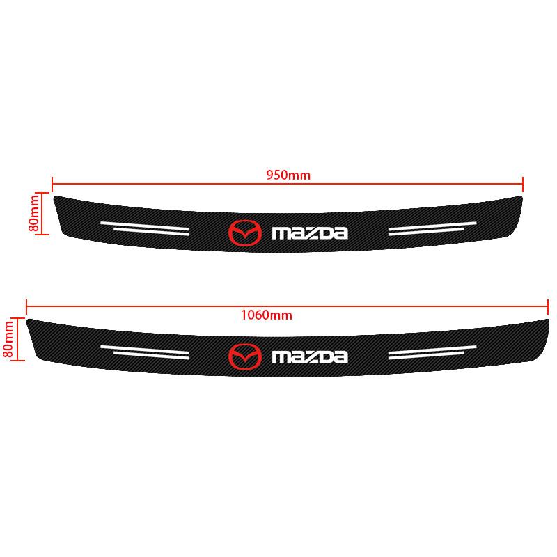 1pcs Carbon Fiber Car Trunk Rear Bumper Sticker Guard Plate Protector For Mazda 6 3 CX5 5 2 323 CX7 Demio Atenza Axela MX30 CX30 CX3 CX9 RX8 RX7