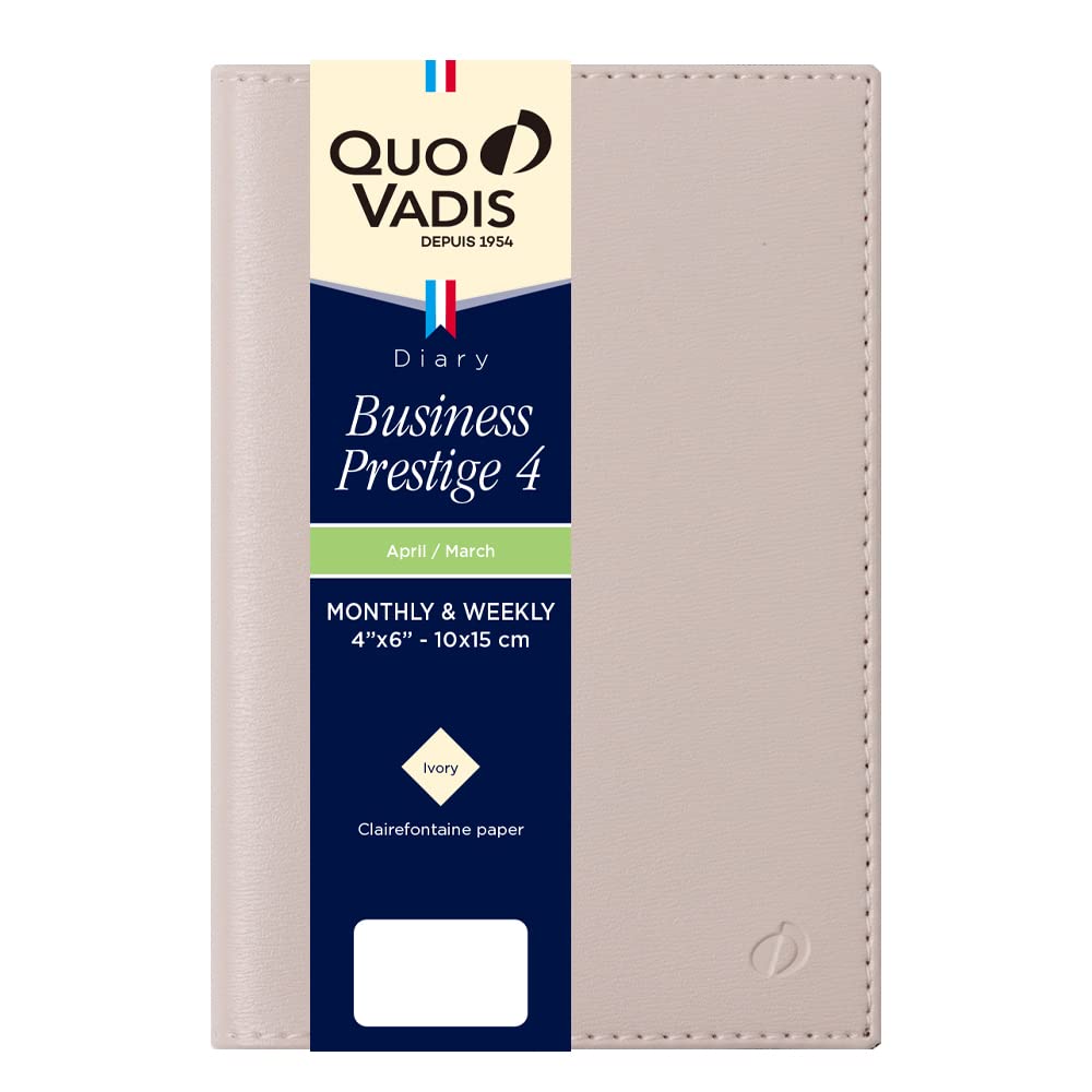QUOVADIS Diary Business Prestige 4/SoHo (Weekly Vertical, A6 Slim Size 10x15cm) Pink Beige
