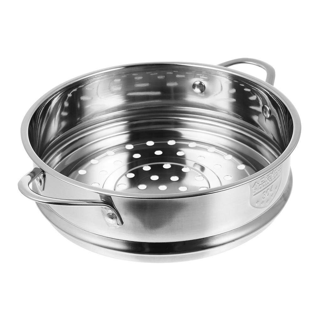 Pans Cooker Bbq Grill Baskets Stainless Steel Steamer Cookware Grid Soup Pot Silver