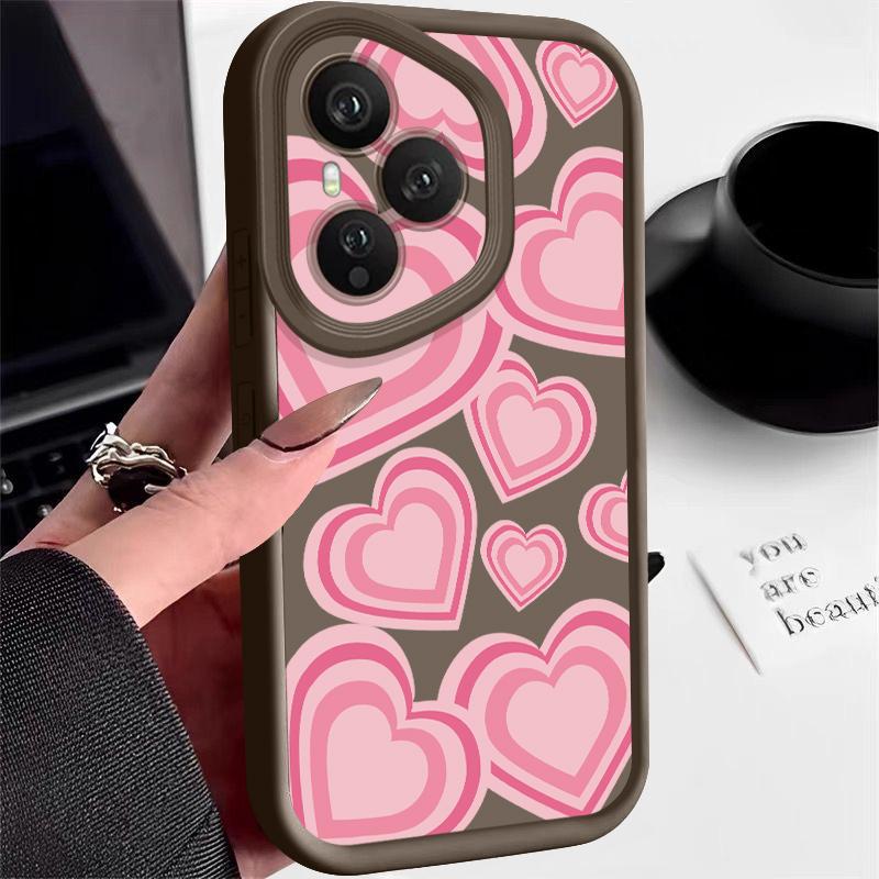 Y2K Retro Gradient Love Hearts Pattern Case For Honor 400 Lite 200 Pro Shockproof Bumper Soft Silicone Cover For Honor X9C Smart X8C