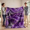 Abstract Purple and Gold Marble Pattern Blanket Flannel Blanket for Bedroom, Living Room, Sofa, and Nap Sofas