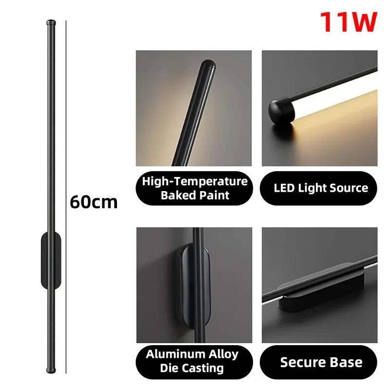 Moderne minimalistische LED-Streifen-Wandleuchte, 3 Farben dimmbar, ohne Bohren, Touch-Steuerung, Schlafzimmer, Nachttisch, Wohnzimmer, TV-Hintergrund