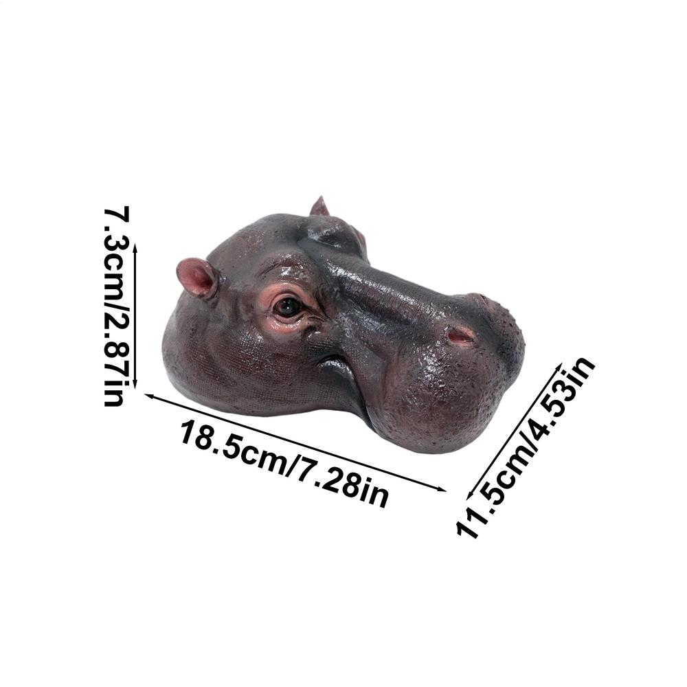 Плавающая голова гиппопотама, украшение для пруда, плавающая голова гиппопотама, смоляная скульптура, уличный декор, ландшафтные украшения для двора