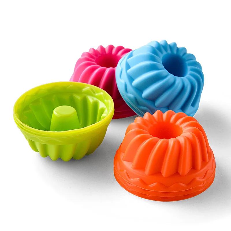 

12Pcs Mini Silicone Cake Molds Flower Crown Baking Mold Bread Cupcake Pastry Mold Pizza Pan Birthday Wedding Party Kitchen Tool