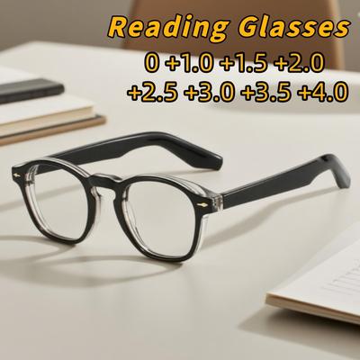 2025 New Fashionable Square-Frame Anti-Blue Light Presbyopia Glasses Unisex High-Definition Reading Glasses 0 To +4.0