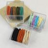 50Pcs Boxed Threaded Coloured Hair Rings High Elasticity Rubber Bands Headband Ponytail Holder Bands Kids Hair Accessories