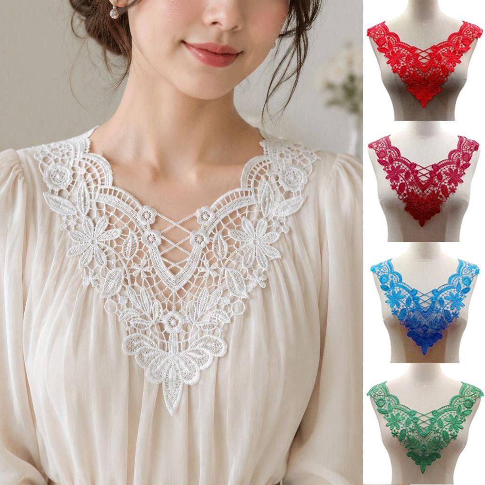 Handmade Neckline Collar Applique Elegant Hollow Out Trim DIY Sewing Supplies