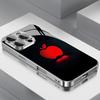 Red For Apple Silhouette Pattern Electroplate Phone Case For Samsung Galaxy S26 S25 S24 S23 Ultra Plus FE Tempered Glass Cover