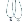 Unique Beach Style Beaded Necklace Blue Shell Pendant Detail Clavicle Chain Adjustable Length Neckchain