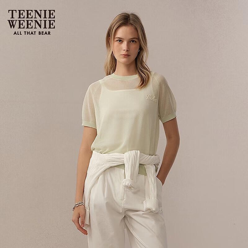 Teenie Weenie Women s 2025 Summer Romantic Knit Short Sleeve Top M