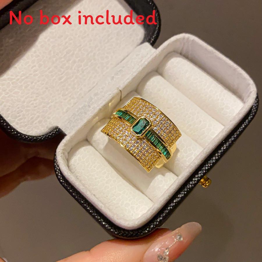 Retro Artistic Copper Ring With Zircon Stones For Womens Fashion Jewelry