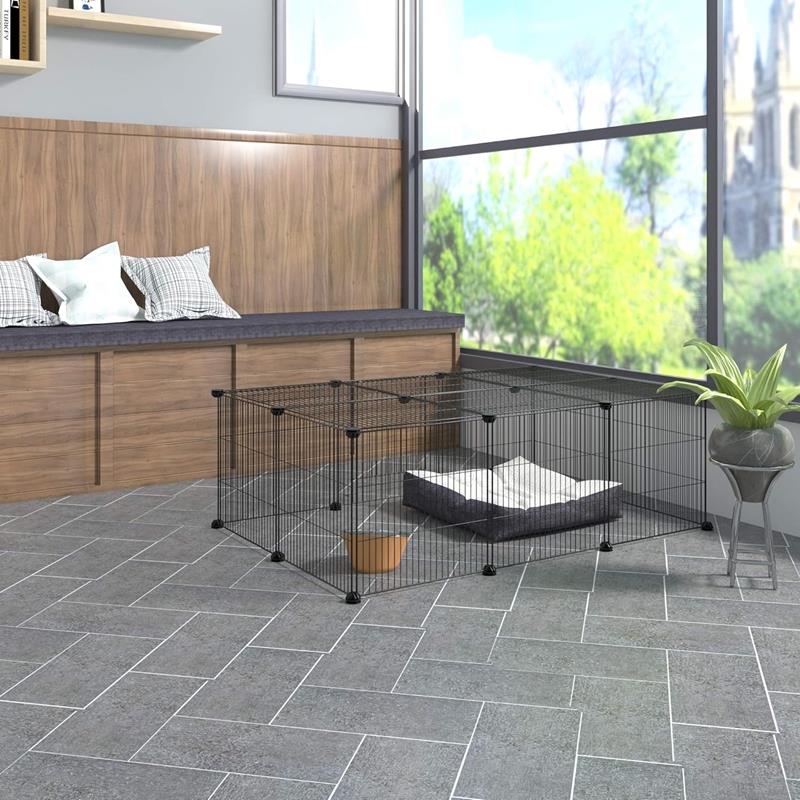 Metal Pen with Door for Small Animals Foldable Cage Run