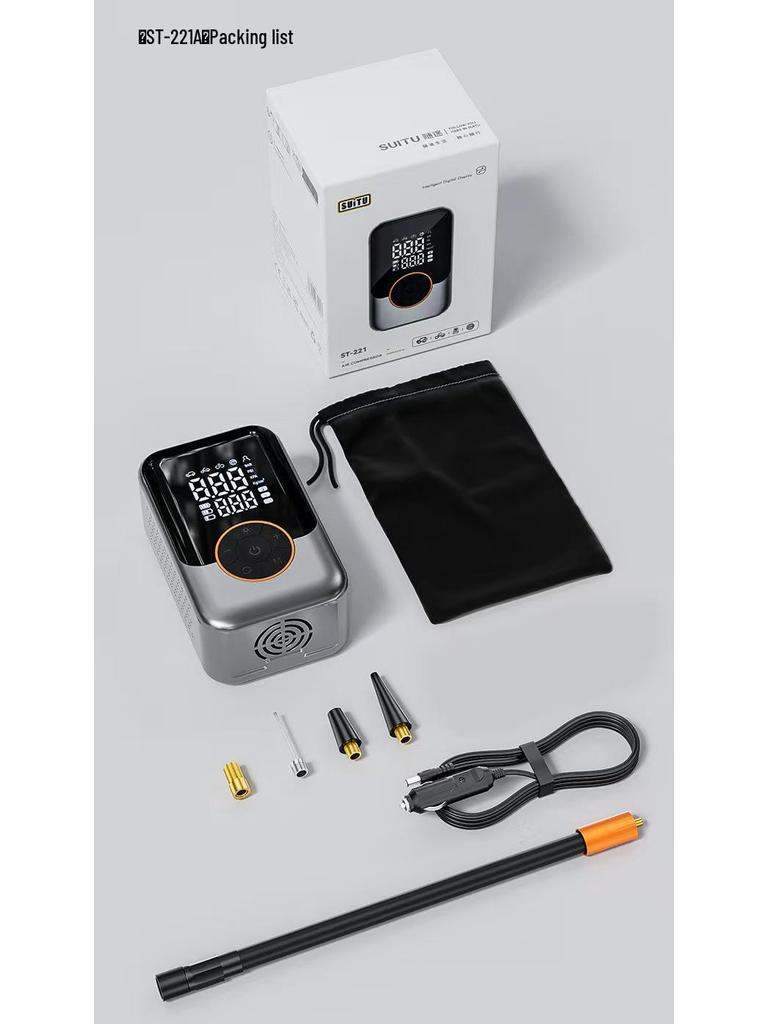 Wireless Portable High-Pressure Car Tire Inflator with Dual Screen Gauge