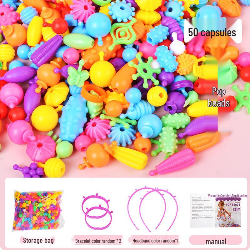 Kids Colorful Bead Set: DIY Educational Necklace and Bracelet Craft Kit