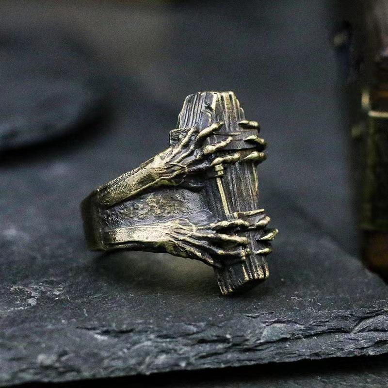 New Coffin Ghost Claw Vampire Ring Punk Style Retro Single Open Ring