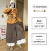 Women's Patchwork Lace Trim High-Waisted Wide-Leg Pants: Versatile, Slimming, Plus Velvet for Autumn/Winter 2025.