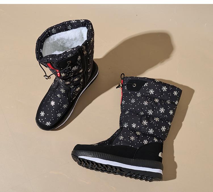 Waterproof Non-slip Thick Plush Warm Mid-calf Boots for Women Winter Shoes Women Winter Boots Platform Snow Boots