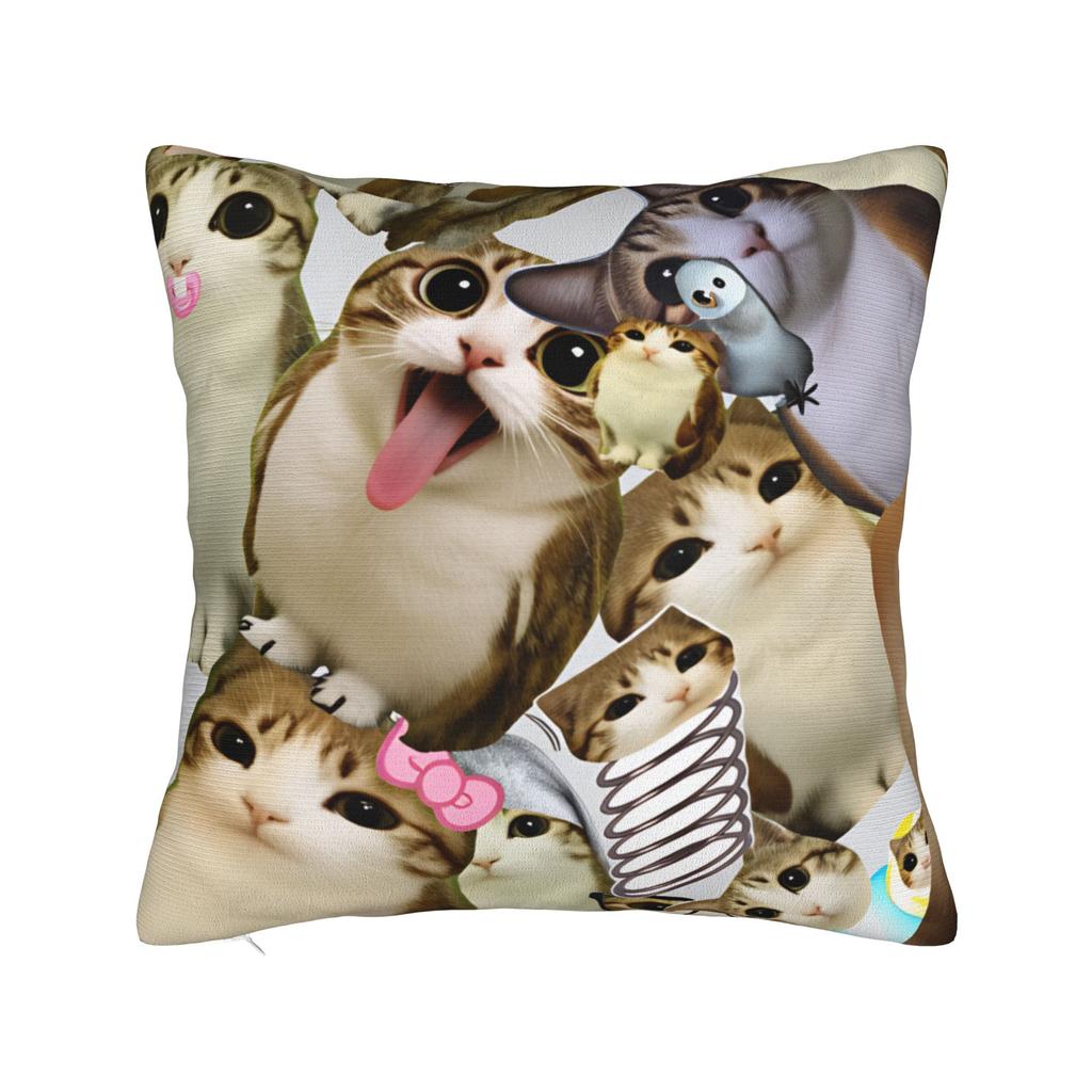Pillow Cover Green Fruit Space Cat  Fashion Pillow Case For Sofa Home Decor Pillowcases