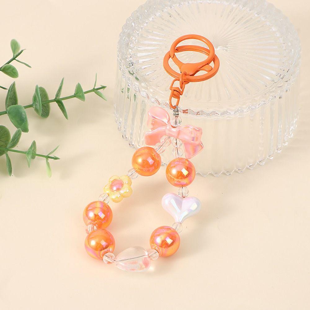 1Pcs Keychain Wristband Bag Pendant Bow Lucky Phone Lanyard Mobile Phone Chain  for Women/Lady/Girl