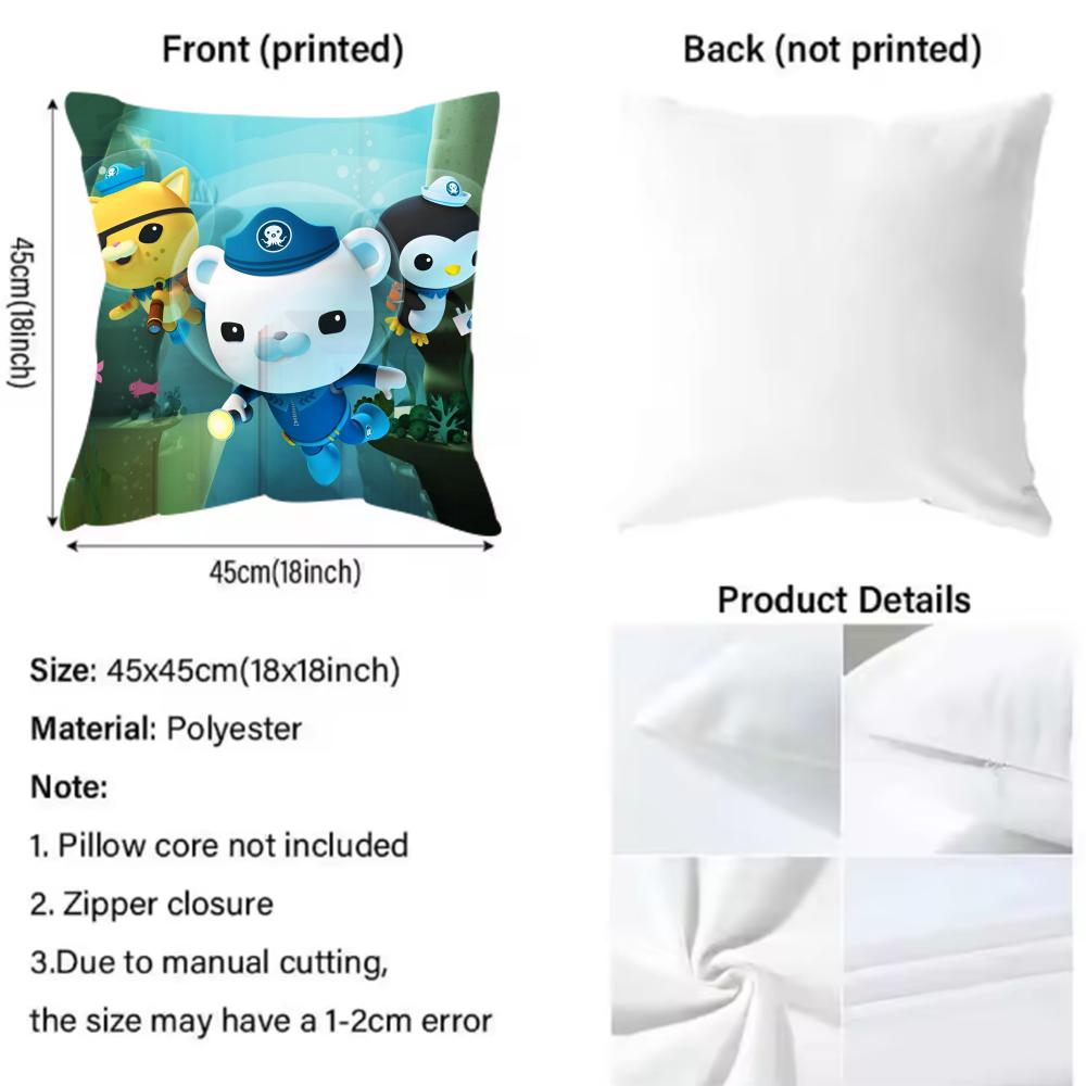 Little column under the sea Cushion Cover 2-in-1 Reversible Plush Pillow Cover | Car/Sofa/Bed | Perfect Gift