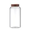 Large Glass Storage Jar with Acacia Wood Lid for Dried Tangerine Peel, Tea, Grains, and Pickling.