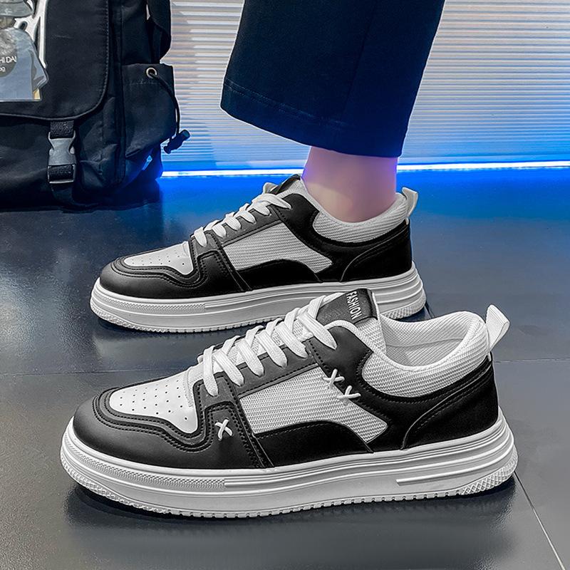 

2025 новая обувь мужская толстая подошва увеличивает рост мужская летняя сетчатая обувь дышащие маленькие белые туфли студенты мужские модные кеды мужские 39