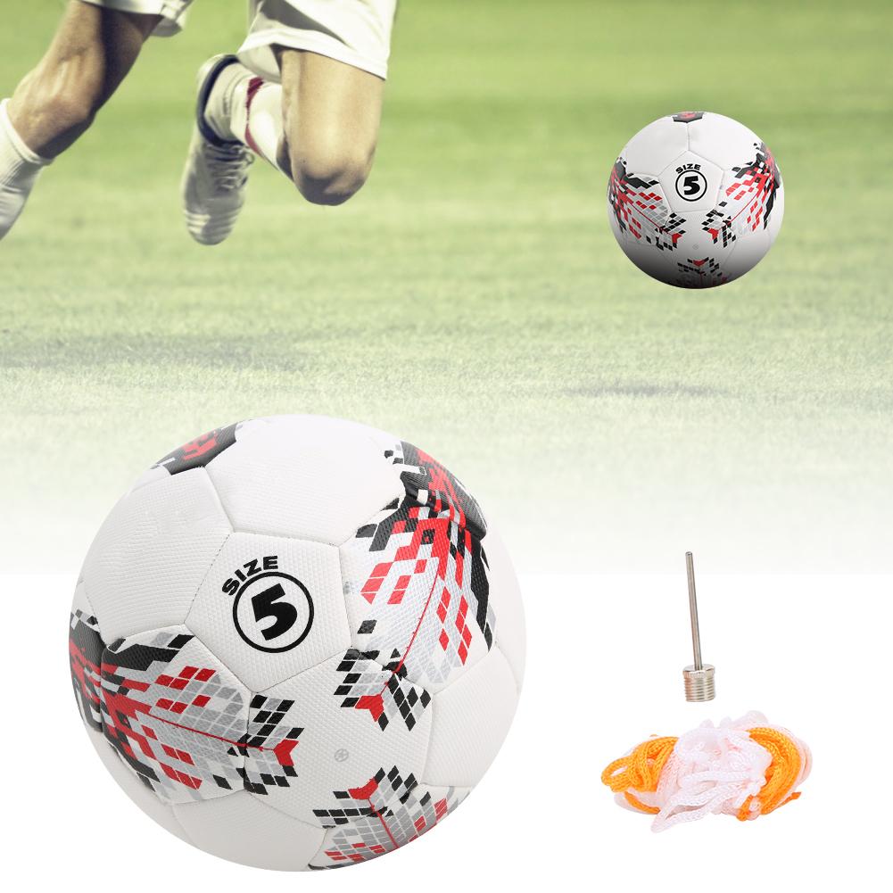 PU Size 5 Adult Game Football Scooer Ball Training Sport Equipment Accessorywhite Red