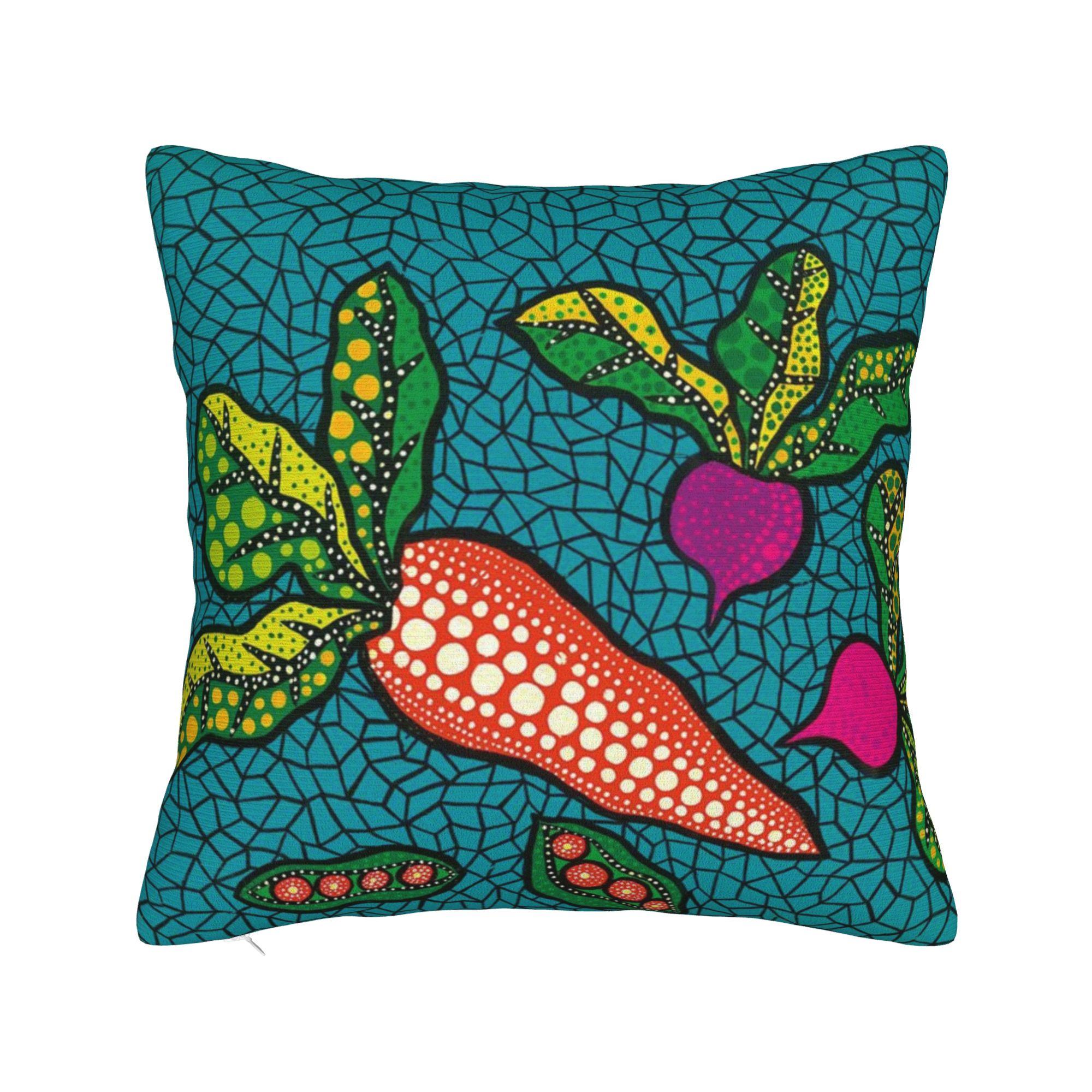 

Yayoi Kusama Anime Square Pillow Cases Polka Pop Aesthetic Cushion Covers Funny Zipper Decorative Pillowcase for Home 4040cm 30x30cm 12x12in
