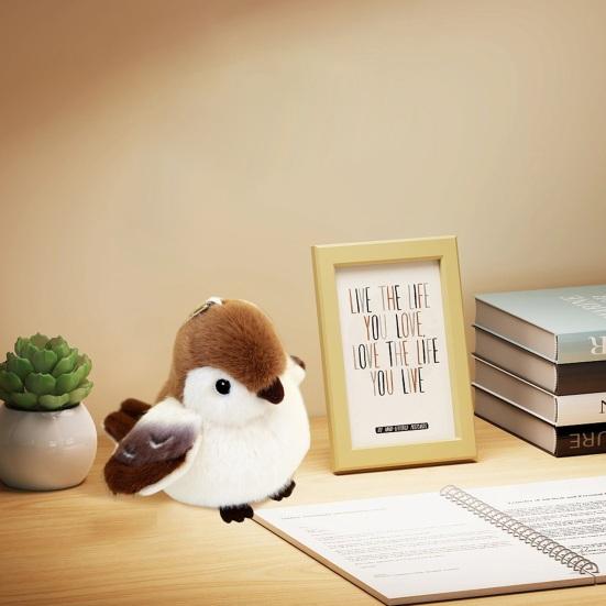 Onlynery Spatz Plüschtier - Vogel Schlüsselanhänger 9x8x7cm | Niedlicher Plüsch Vogel Deko