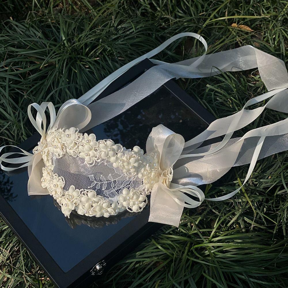 Elegant Bride Headdress White Flower Photography Headband New Bridal Headwear  Hair Jewelry