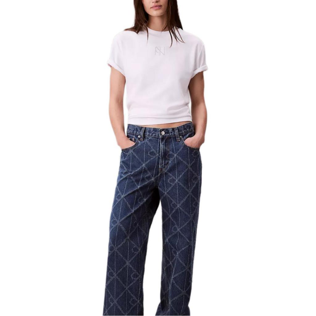Calvin Klein Simple Round Neck Soft Comfortable Casual Short Sleeve T-Shirt Women tops 44D202G-YAA