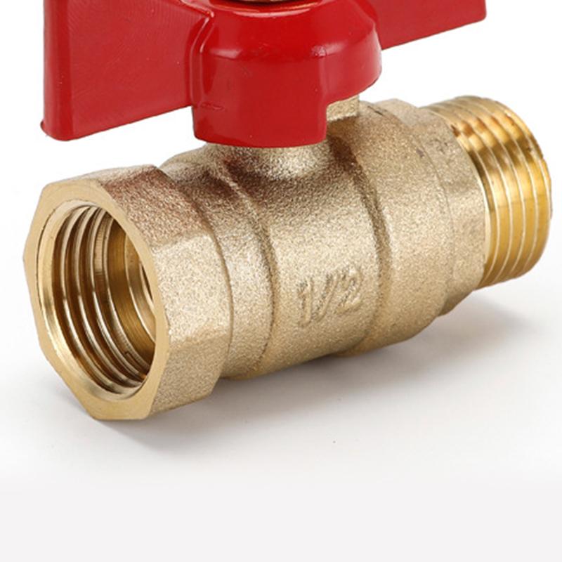 1 Piece Air Compressor Water Gas Oil Shut Off Valve Butterfly Stem Brass Ball Valve 1/4" 3/8" 1/2" Bsp Threaded Male To Female