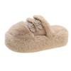 2025 Autumn/Winter Women's Plush Platform Slippers - Cozy Cotton, Thick Sole, Closed Toe