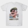 Men Black Print T-shirt Sgt-Major Williams/ It Ain'T Half Hot Mum No-Cut Transfer Paper Print Cotton Tshirt