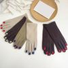 Women Warm Gloves Winter Touchscreen Gloves with Colored Nails Windproof Thermal Gloves for Running Errands Cycling Driving