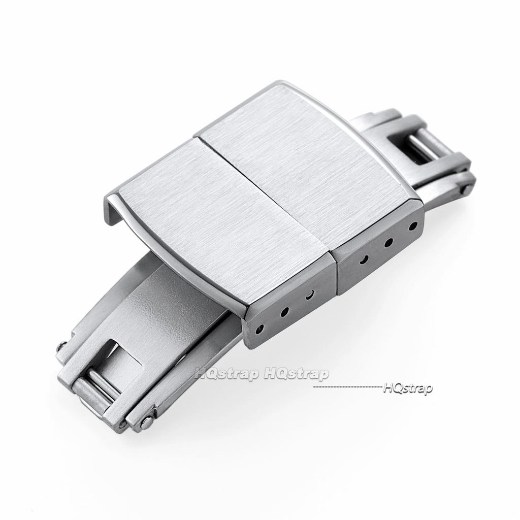 Stainless Steel Watch Buckle 16mm 18mm 20mm Double Click Butterfly Watch Clasp for Rubber Watch Strap Replacement Folding Buckle