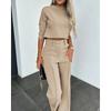 Crop Cropped Top Wide-Leg Pant Suit Crop-Top Short Top Loose Pants Two-piece Set