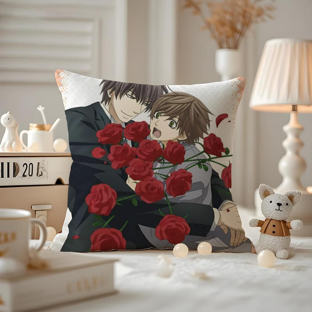 Anime The Worlds First Love Cushion Cover Antidustmite Pillowcase Invisible Zipper Silky Short Plush Sofa Cushion Cover