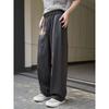 Lazy style drooping casual pants for men in summer, loose and wide legs, comfortable and simple, solid color drawstring pants
